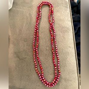 Cranberry Sparkle Necklace (long continuous length that can be layered) LIKE NEW